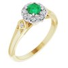 14K Yellow White Emerald and .10 CTW Diamond Ring Ref 11925773